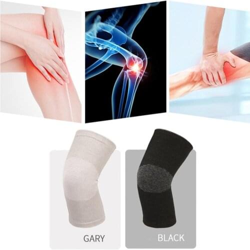 Kneepad Knitted Bamboo Charcoal Four Side Bounce Fitness Exercise Running Middle Aged Keep Warm Knee Pad