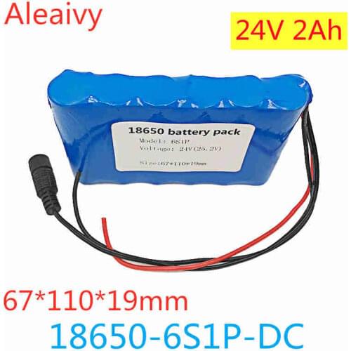 2020 NEW 18650 24V 2AH 6S1P Rechargeable Lithium Ion Ble Battery for Small Motor Motors / LED Strip Protection