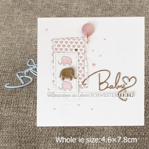 New Design Craft Metal Cutting Die cut die baby heart letter Scrapbooking Album DIY Paper Card Craft Embossing Die Cuts
