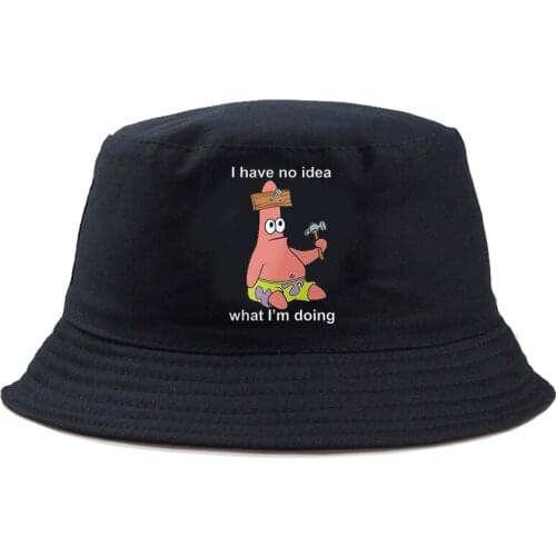 Bucket Hat Funny Patrick Star Floppy Casual Fashion Panama Fisherman Street Outdoor Folding Hat Pattern Bob Hat Unisex Summer