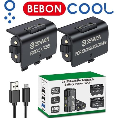 Rechargeable Battery Packs for Xbox Series X|S/Xbox One 2X1200mAh Xbox One Controller Battery with 4pcs Battery Covers for Xbox