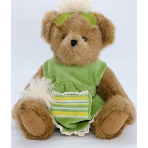 Teddy bear plush stuffed toys Dandelion bear toy with green dress plush joint teddy bear doll for kids toys girl birthday gift