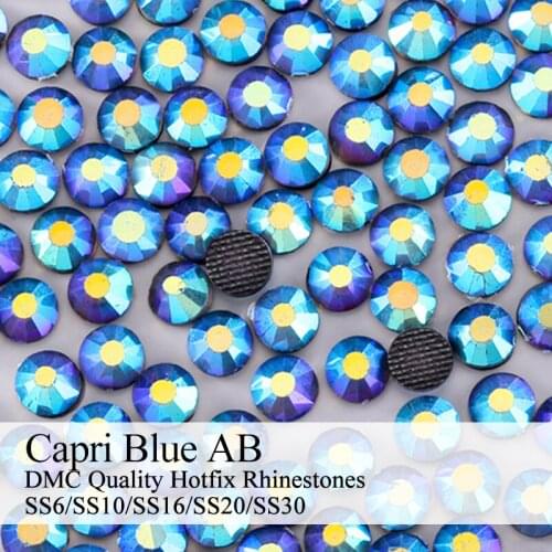 Polaris SS6-SS30 Machine Cut Capriblue AB Strass DMC Hotfix Rhinestones For Garment Accessories