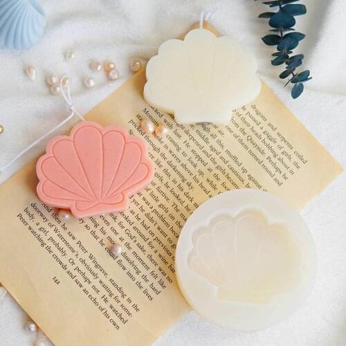 Silicone Candle Mold DIY Geometric Shell Conch Handemade Scented Candle Mould Fondant Cake Decorating Tools Clay Resin Art Mould