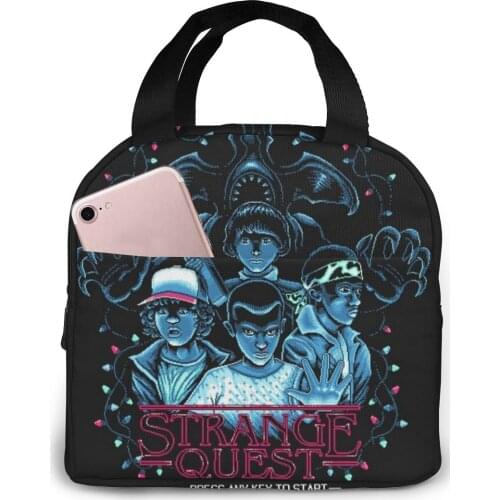 Stranger Things Canvas Portable Cooler Lunch Bag Thermal Insulated Multifunction Food Bags Stranger Things kid Picnic Lunch Bag