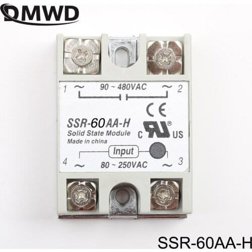 Solid state relay SSR-60AA-H 60A SSR 60AA H AC TO AC relay solid state Resistance Regulator