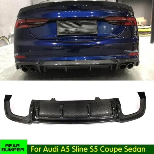 Rear Diffuser For Audi A5 S Line S5 Sport 2017 2018 2-Door 4-Door Non Standard Carbon Fiber Bumper Lip Spoiler Splitter