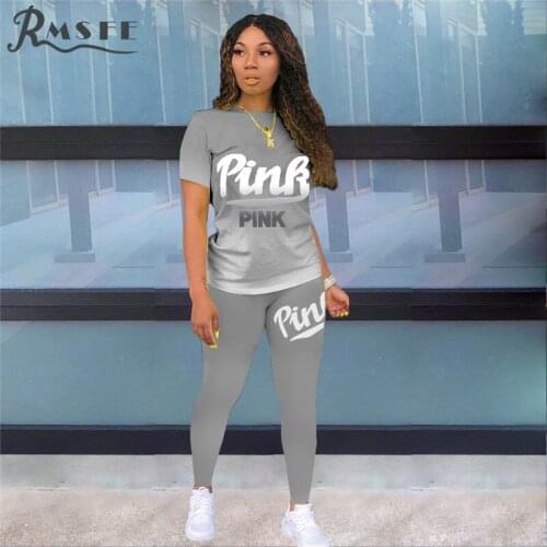 RMSFE 2021 European And American Womens Short Sleeve Round Neck Trousers Fashion Casual Solid Color Gradient Suit Set