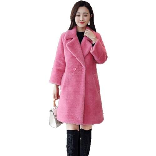 2019 Fashion New Woolen Coat Womens Models Long Seven-point Sleeves Thicken Popular Trend Female Autumn Winter Parkers Clothing