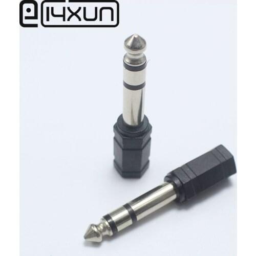 1pcs/lot 6.35mm 3 Pole Male Plug to 3.5mm 1/8" Female Jack Stereo Audio Adapter Connector