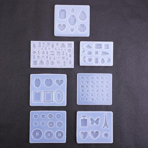 1PC Pendant Craft DIY Transparent UV Resin Liquid Silicone Combination Molds for DIY Making Finding Accessories