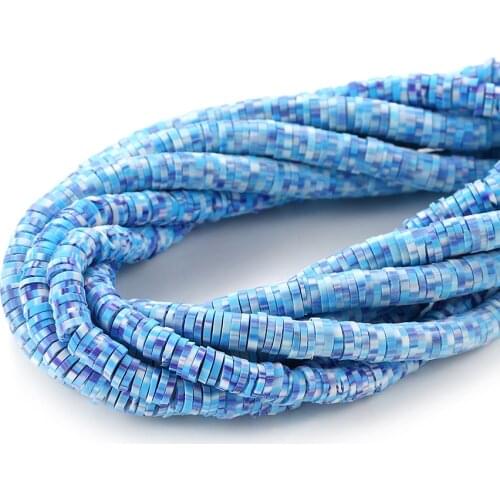 15 Inches 5mm Boho African Disc Clay Beads Flat Round Polymer Chip Disk Loose Beads For DIY Jewelry Making Findings Supplies