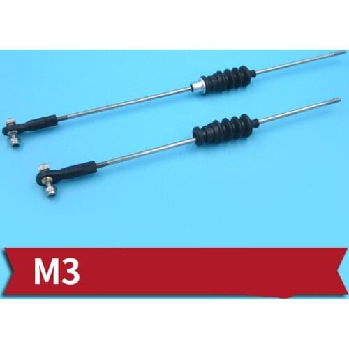 2Sets M3 Linkage Pushrod Assembly 100/110/120/150/200/250/300mm Servo Tie Rod+Waterproof Organ Sleeve+3mm Ball Joint for RC Boat