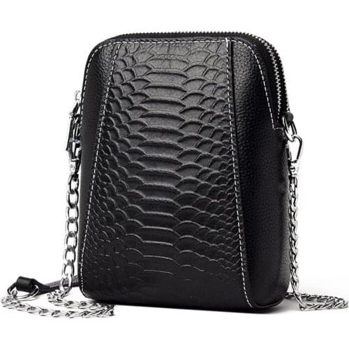 2021 Trend Genuine Leather Shoulder Crossbody Bags for Women 100% First Layer Cowhide Handbag Small Chain Bag Women Mini Purse