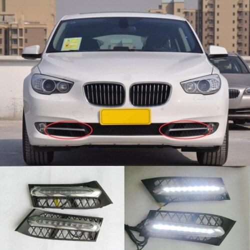 2pcs Car bumper headlamp For BMW GT headlight 2010~2013 LED DRL car accessories fog 535i 550i daytime running light