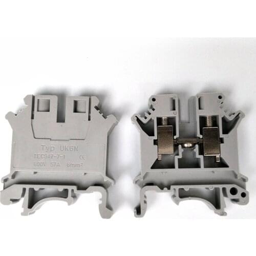 5PCS Din Rail Terminal Block UK-6N Wire Connector Connductor Universal Class Connector Screw Terminal Block Strips UK6N