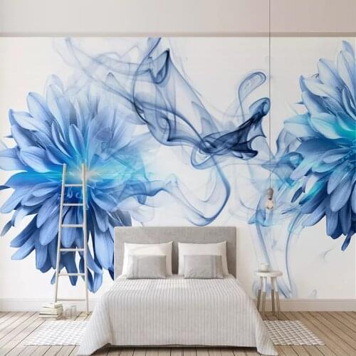 Bacal Custom Murals Wallpaper 3D Abstract Art Blue Smog Photo Wall Painting Bedroom Sofa Background Wall Decor Papel De Parede