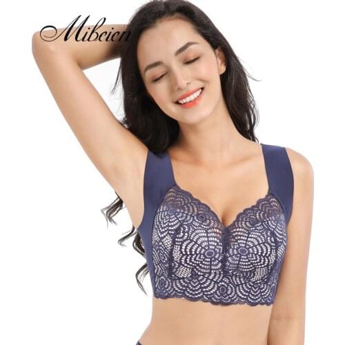 Plus size ladies bra hollow lace vest underwear wide shoulder strap push-up top bra push-up sports plus size underwear