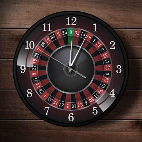 Black Silent Wall Clock Poker Roulette Wall Clock Modern Design Gambling Casino Gift Las Vegas Game Room Wall Art Decor