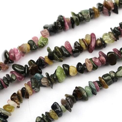 Chip shape natural tourmaline stone beads natural stone beads DIY loose beads for jewelry making strand 80cm