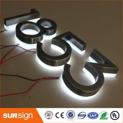 H 30cm Brushed stainless steel flat letters cutting letters