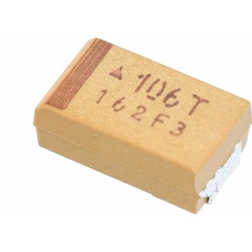 50v10uf capacitor 106t D type 7343 chip tantalum capacitor yellow 100pcs / lot