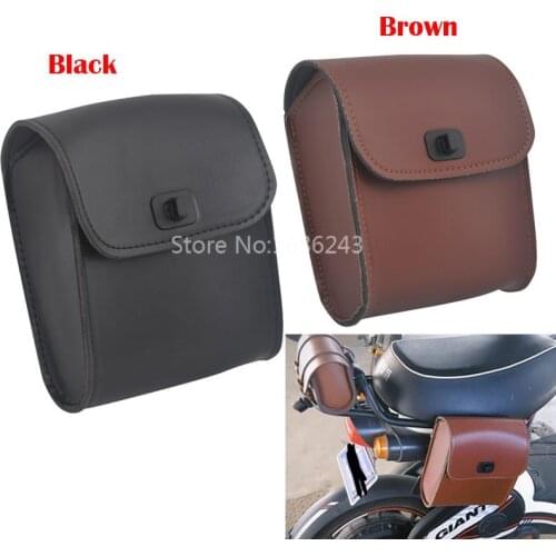 Retro Mini Leather Motorcycle Sissy Bar Accessories Saddlebag Saddle Side Tool Bag Bicycle handlebar Frame Bag For Universal