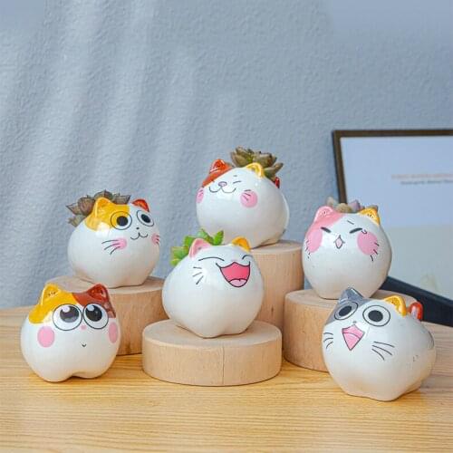 Cute Animal Flower Pot Succulent Pot Ceramic Vase Planter Desktop Decoration Gardening Supplies Plant Pot Planter Decoration