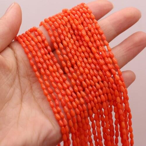 Natural Coral Bead Drop-Shaped Isolation Bead For Jewelry Making DIY Necklace Bracelet Earrings Accessory Size 4 x 5 MM