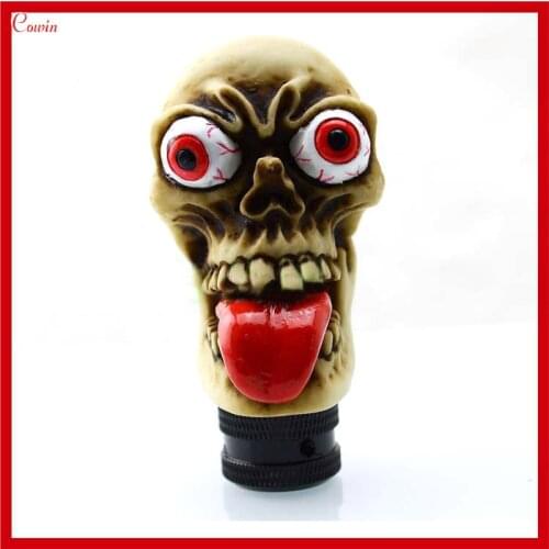 New Wicked Long Tongue Burst Eyes Zombie Ghost Skull Head Gear Shift Knob Gear Level Knob Shift Head