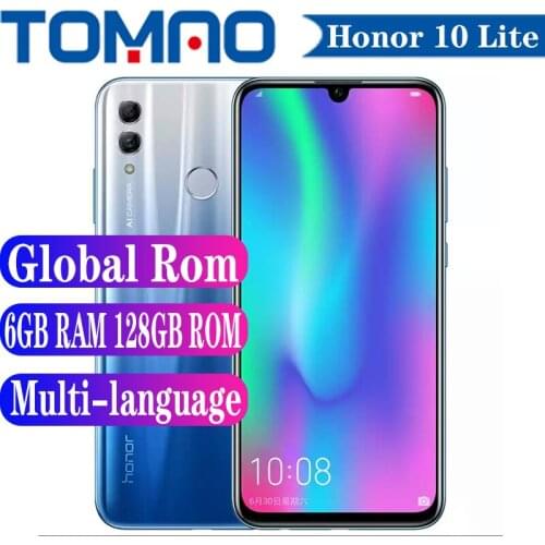 New Honor 10 Lite Smartphone Android 9 24MP AI Camera 6.21" 2340X1080 HiSilicon Kirin 710 Octa Core 4GB 6GB RAM 64GB 128GB ROM