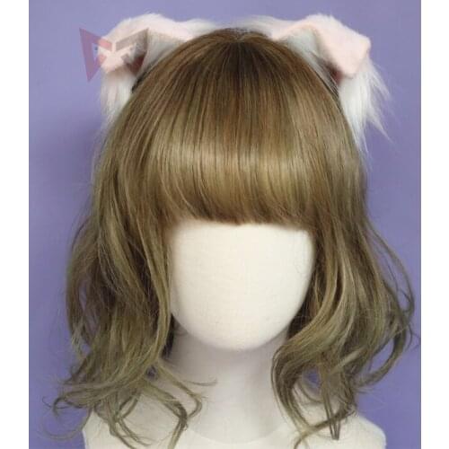 New Handmade Work Cat Fold Ears Hairhoop Headwear Headband Black White Brown Three Flower Beast Cosplay Prop Costume Accessories