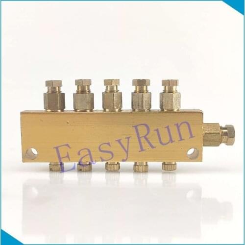 Details about Brass 5 Way Adjustable Lube Oil Grease Distributor Valve Manifold Block Centra