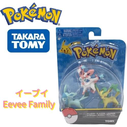 Pokemon Kawaii Eevee Family Sylveon Glaceon Leafeon Toys Figures Exquisite Appearance Perfectly Reproduce Anime Childs Gift