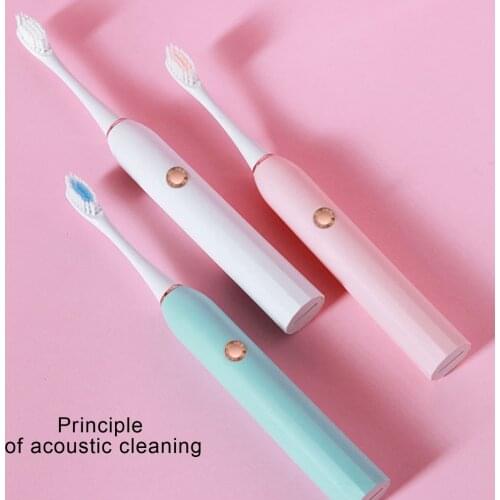 Portable Electric Adult Battery Type Toothbrush Soft Sonic Electric Toothbrush Antibacterial Brush Head Valentines Day Gift