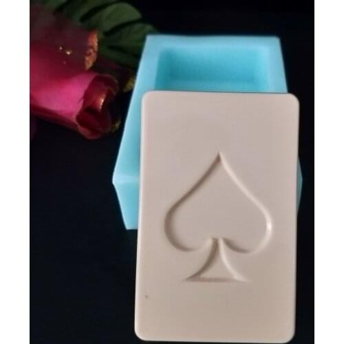 PRZY Silicone Soap Molds Rectangle Poker Card Spades DIY Playing Card Soap Making Moulds Resin Clay Molds Silicone Rubber QT0224