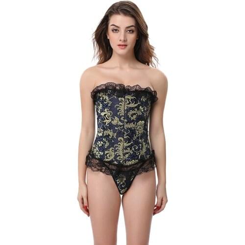 Plus Size Bustier Corsets Gothic Lace Up Binders and Shapers Overbust Body Shapewear Women Sexy Slimming Waist Trainer S-6XL