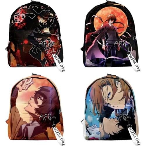 Anime Bungou Stray Dogs 3D Backpack Children School Bags Women Men Small Laptop Backpack Dazai Chuya Streetwear Travel Bags