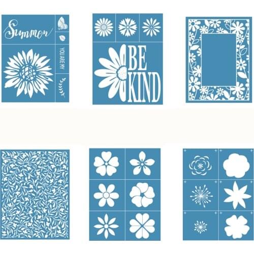 Summer Flower Self-Adhesive Silk Screen Printing Stencil Mesh Transfers for DIY T-Shirt Pillow Textile Painting Decoration