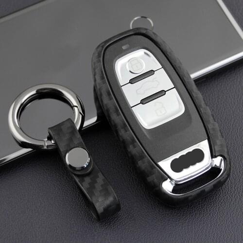 Silicone Auto Key Case Car Key Protective Cover with Key Fob Clasp Ring for Audi A4 A5 A6 A7 A8 Q5 SQ5 S4 S5 S6 S7 S8