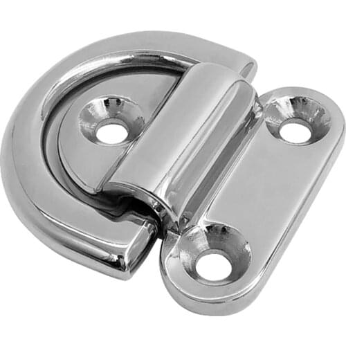 Folding Deck Pad Eyes Lashing D Ring Tie Down 316 Stainless Steel Accessory Cleat for Yacht Motorboat Truck Mirror Polish Marine