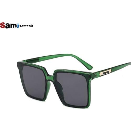 Samjune Vintage Black Square Womens Sunglasses Brand Designer Fashion Sun Glasses for driving Summer Shades Sexy Oversized