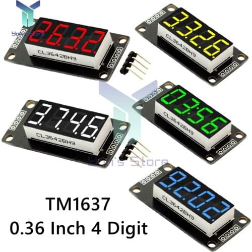 TM1637 7 Segments 4 Digit Digital LED Display Clock Module Decimal 0.36 Inch Module Board Electronic DIY Kit for Arduino