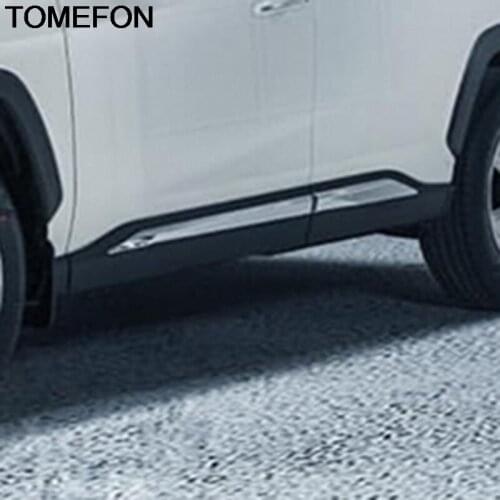 TOMEFON For Toyota RAV4 Adventure 2019 2020 Car Side Door Body Moulding Frame Cover Trim Strips Sticker Exterior Accessories ABS