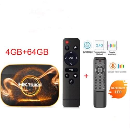 Android 10 tv box HK1 RBOX R1 supports bluetooth 100m lan 2.4g&5g wifi usb3.0 ota Rockchp RK3318 4K optional mt1 voice air mouse