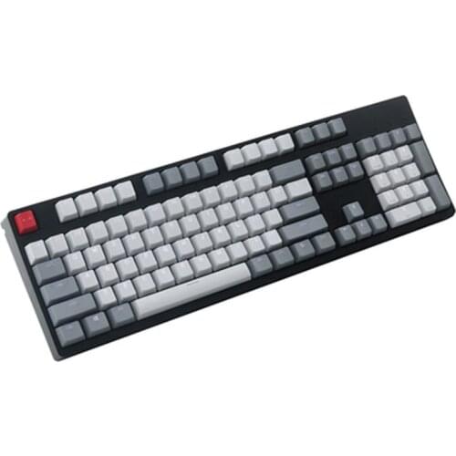 Vintage Style OEM Profile Thick PBT Shot Backlit RGB Keycaps Gray White Red Mix ANSI 108-Key for cherry MX Switches Mechanical