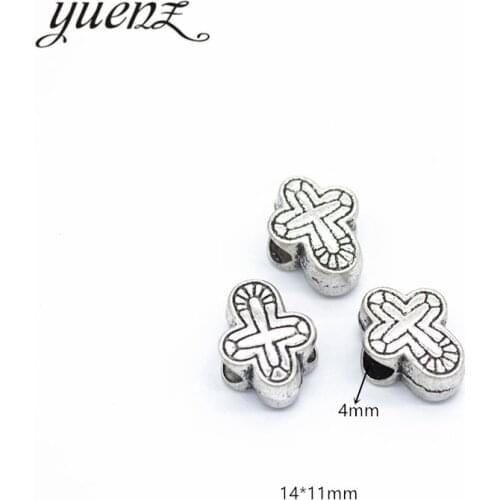 YuenZ 10pcs Antique Silver Color big hole cross Beads Spacers Beads Fit European Charm Jewelry Accessories DIY Findings R98