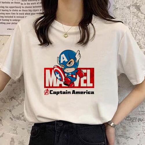 MARVEL T-Shirt Summer Tee Shirt Captain America Short Sleeve Female Clothes Dropship Tee Tops Unisex Fashion Clothing