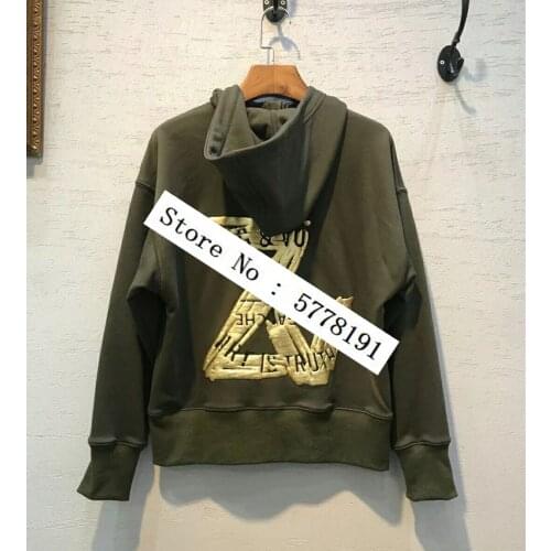 Woman Cotton Sweatshirt Hooded Front Gold Letters Print Long Sleeves Fashion Oversized Hoodies Pullovers
