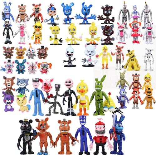 FNAF Five NIghts At Freddys Nightmare Chica Focy Bonnie Freddy Fazbear SIsteer Location Model PVC Action Figure Model Toys